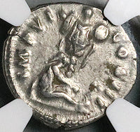 173 NGC Ch VF Marcus Aurelius Denarius Roman Empire German Captive Trophy (25092101C)