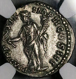 164 NGC Ch XF Marcus Aurelius Denarius Roman Empire Felicitas Rare Cuirassed Bust (25121701C)