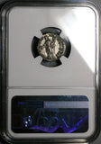 164 NGC Ch XF Marcus Aurelius Denarius Roman Empire Felicitas Rare Cuirassed Bust (25121701C)