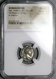 164 NGC Ch XF Marcus Aurelius Denarius Roman Empire Felicitas Rare Cuirassed Bust (25121701C)