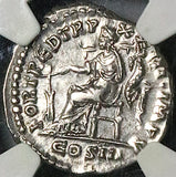 169 NGC AU Marcus Aurelius Roman Empire Denarius Fortuna German Wars (23060802C)
