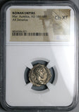 179 NGC Ch XF Marcus Aurelius Denarius Fortuna Roman Empire Rare Cuirassed Bust (24030201C)