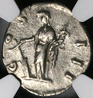 169 NGC XF Marcus Aurelius Denarius Roman Empire Fortuna Rudder (25012802C)