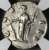 169 NGC XF Marcus Aurelius Denarius Roman Empire Fortuna Rudder (25012802C)