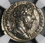 172 NGC Ch XF Marcus Aurelius Denarius Roman Empire German Captive Trophy (24101301C)
