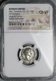 145 NGC Ch VF Marcus Aurelius Caesar Roman Empire Denarius Honos Honor (26042304C)