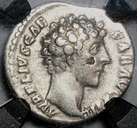 145 NGC VF Marcus Aurelius Caesar Roman Empire Denarius Honos (25080801C)