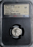 145 NGC VF Marcus Aurelius Caesar Roman Empire Denarius Honos (25080801C)