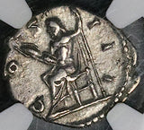 170 NGC XF Marcus Aurelius Denarius Roman Empire Jupiter Thunderbolt (26041002C)