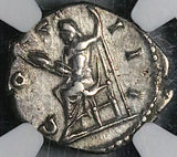170 NGC XF Marcus Aurelius Denarius Roman Empire Jupiter Thunderbolt (26041002C)