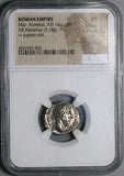 170 NGC XF Marcus Aurelius Denarius Roman Empire Jupiter Thunderbolt (26041002C)