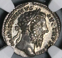 169 NGC Ch XF Marcus Aurelius Denarius Roman Empire Liberalitas Donative V (25082801C)