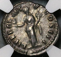 169 NGC Ch XF Marcus Aurelius Denarius Roman Empire Liberalitas Donative V (25082801C)