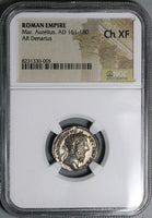 169 NGC Ch XF Marcus Aurelius Denarius Roman Empire Liberalitas Donative V (25082801C)