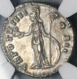 154 NGC Ch XF Marcus Aurelius Caesar Roman Empire Denarius Minerva Rare Portrait (25082702C)