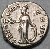 154 Roman Empire Marcus Aurelius Caesar VF Denarius Minerva Rare Portrait (25011501R)