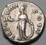 154 Roman Empire Marcus Aurelius Caesar VF Denarius Minerva Rare Portrait (25011501R)