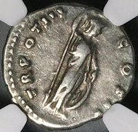 149 NGC VF Roman Empire Marcus Aurelius Caesar Denarius Rare Portrait Minerva (25020402C)