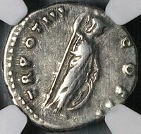 149 NGC VF Roman Empire Marcus Aurelius Caesar Denarius Rare Portrait Minerva (25020402C)