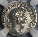 166 NGC Ch XF Marcus Aurelius Denarius Roman Empire Aequitas (24011101C)