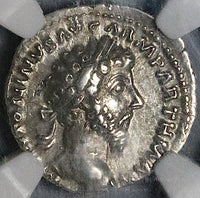 166 NGC Ch XF Marcus Aurelius Denarius Roman Empire Aequitas (24011101C)