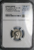 166 NGC Ch XF Marcus Aurelius Denarius Roman Empire Aequitas (24011101C)