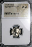 175 NGC Ch VF Marcus Aurelius Denarius Roman Empire Pax Ex RARE Reverse (25060802C)