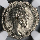 166 NGC XF Marcus Aurelius Denarius Roman Empire Pax Peace (24091701C)