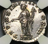 166 NGC XF Marcus Aurelius Denarius Roman Empire Pax Parthian Peace (26021201C)