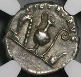 139 NGC Ch VF Roman Empire Marcus Aurelius Caesar Denarius Pietas (25011502C)