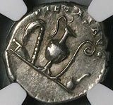 139 NGC Ch VF Roman Empire Marcus Aurelius Caesar Denarius Pietas (25011502C)