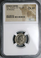 161 NGC Ch XF Marcus Aurelius Denarius Roman Empire Providentia (23082403C)