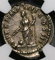 166 NGC XF Marcus Aurelius Denarius Roman Empire Providentia Globe (24081705C)
