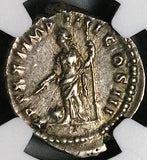 166 NGC XF Marcus Aurelius Denarius Roman Empire Providentia Globe (24081705C)