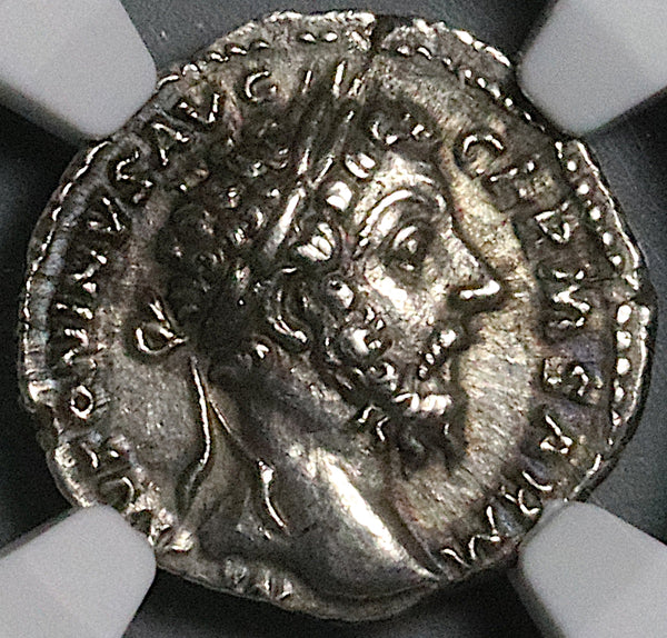 175 NGC Ch XF Marcus Aurelius Denarius Roman Empire Roma Victory (25071102C)