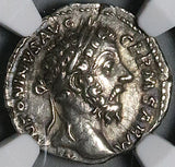 175 NGC Ch XF Marcus Aurelius Denarius Roman Empire Roma Victory (25071102C)