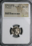 175 NGC Ch XF Marcus Aurelius Denarius Roman Empire Roma Victory (25071102C)