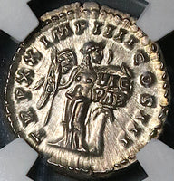 166 NGC AU Marcus Aurelius Roman Empire Denarius Victory Parthia 5/5 (24050901C)