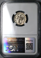 166 NGC AU Marcus Aurelius Roman Empire Denarius Victory Parthia 5/5 (24050901C)