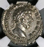 166 NGC Ch XF Marcus Aurelius Roman Empire Denarius VIC PAR Victory Parthia (25110204C)