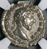166 NGC Ch XF Marcus Aurelius Roman Empire Denarius VIC PAR Victory Parthia (25110204C)