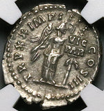 166 NGC Ch XF Marcus Aurelius Roman Empire Denarius VIC PAR Victory Parthia (25110204C)
