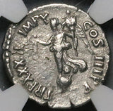 179 NGC Ch VF Marcus Aurelius Augustus Roman Empire Denarius Victory Cuirassed Bust (26042305C)