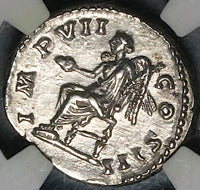 174 NGC Ch XF Marcus Aurelius Denarius Roman Empire Victory IMP VII (23112002D)