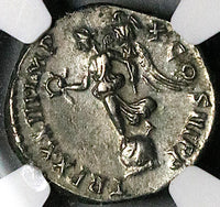 179 NGC Ch XF Marcus Aurelius Roman Empire Denarius Victory Rare Portrait (25060803C)