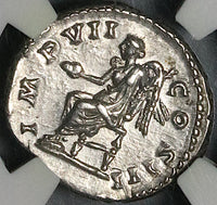 174 NGC Ch XF Marcus Aurelius Denarius Roman Empire Victory IMP VII (23112002D)