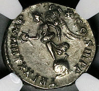 179 NGC Ch XF Marcus Aurelius Roman Empire Denarius Victory Rare Portrait (25060803C)
