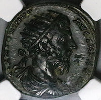 172 NGC Ch XF Marcus Aurelius Dupondius Roman Empire Mercury Historic (25060201D)