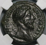 174 NGC Ch VF Marcus Aurelius Ae As Tiber River God Roman Empire Coin (25010801C)