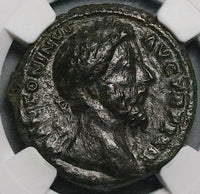 174 NGC Ch VF Marcus Aurelius Ae As Tiber River God Roman Empire Coin (25010801C)